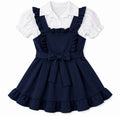 Navy Pinafore & Blouse