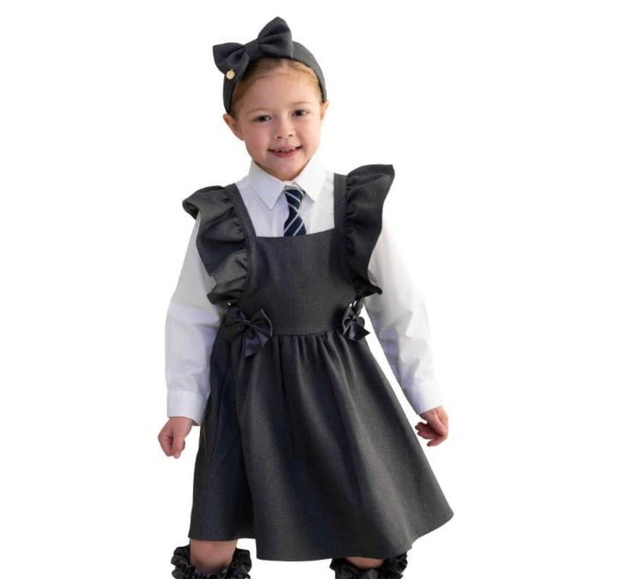 Caramelo Frill Pinafore Grey