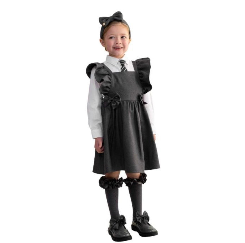 Caramelo Frill Pinafore Grey