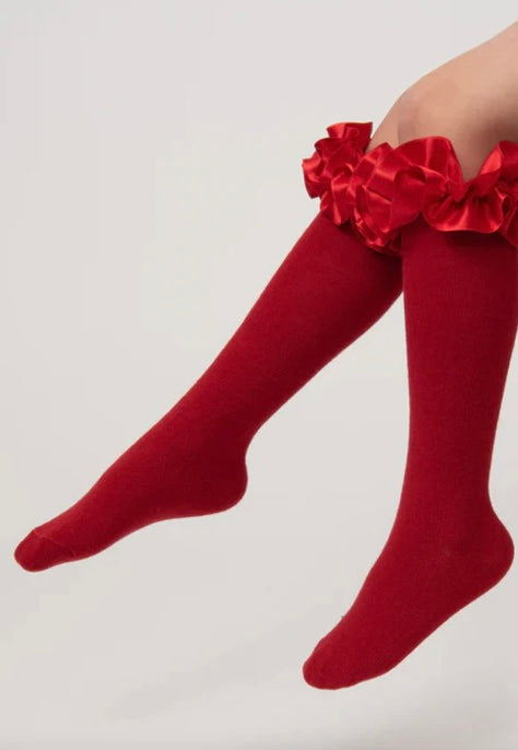 Ruffle Socks Red