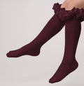 Ruffle Socks Burgundy