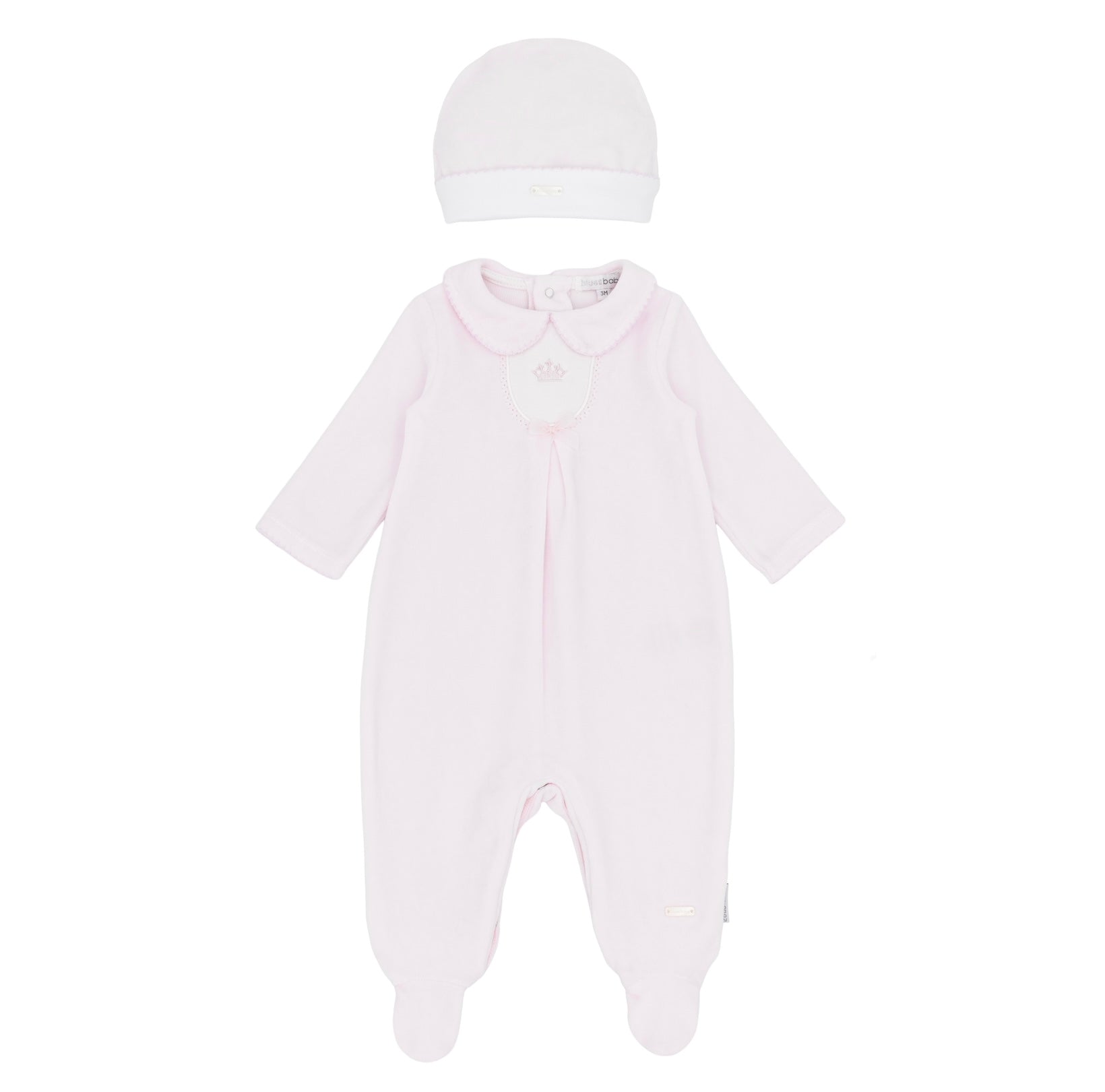 Pink Velour All in One with Hat