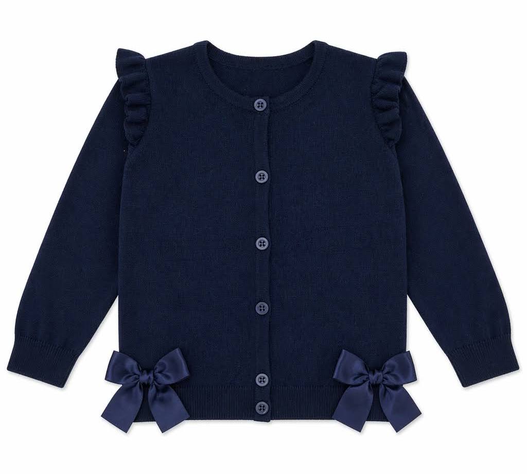 Caramelo Navy Bow Cardigan