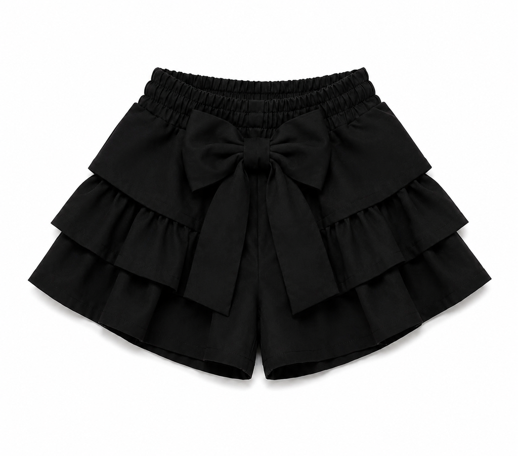 Black Ruffle Shorts