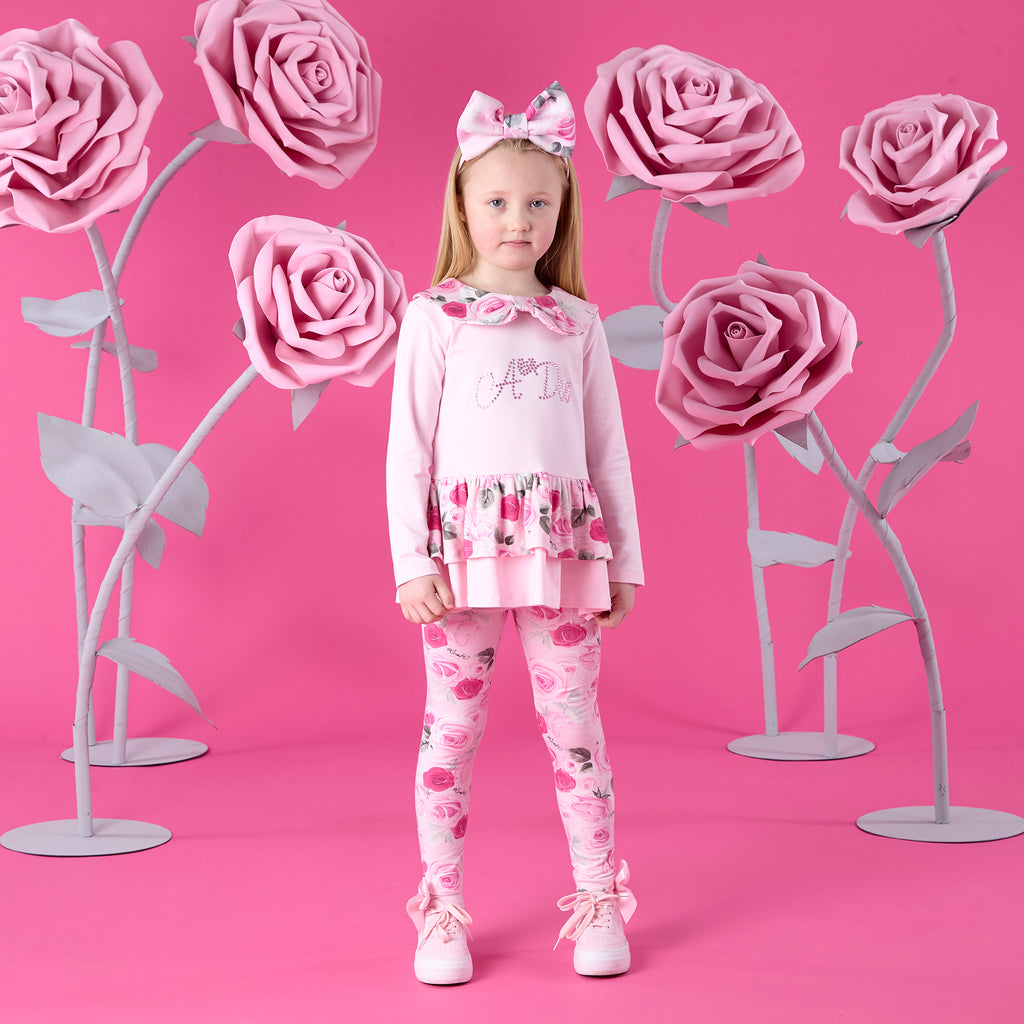 Adeline Rose Print Peplum Legging Set