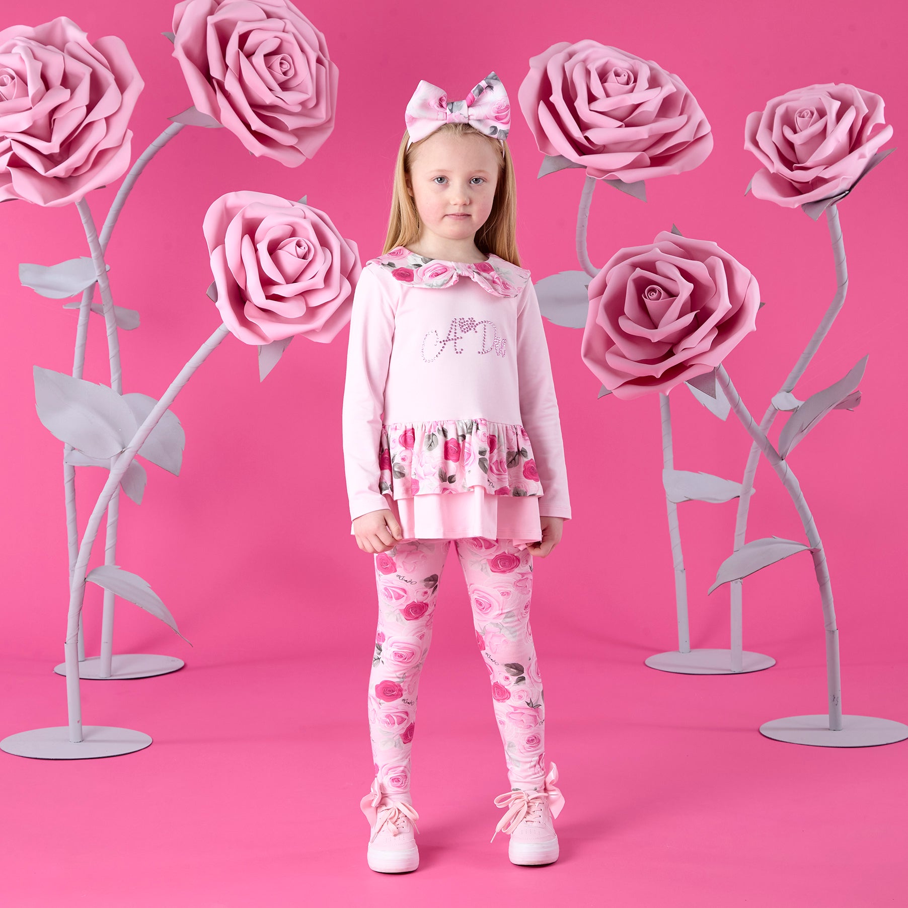 Adeline Rose Print Peplum Legging Set