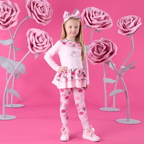 Adeline Rose Print Peplum Legging Set