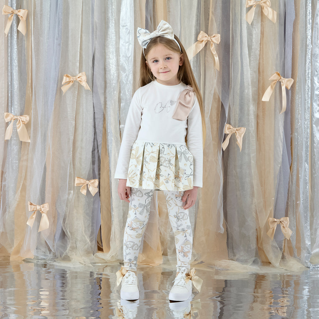 Blake Bow Print Peplum Legging Set