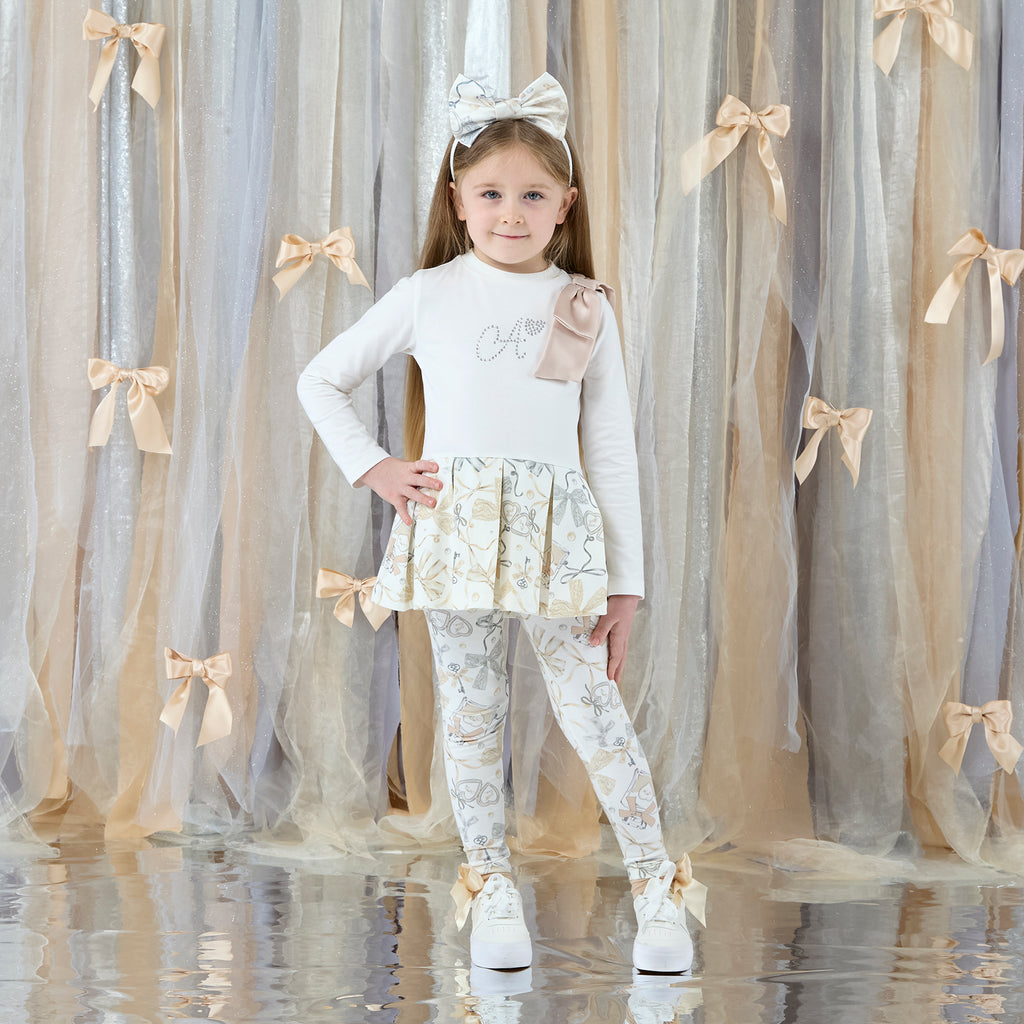 Blake Bow Print Peplum Legging Set