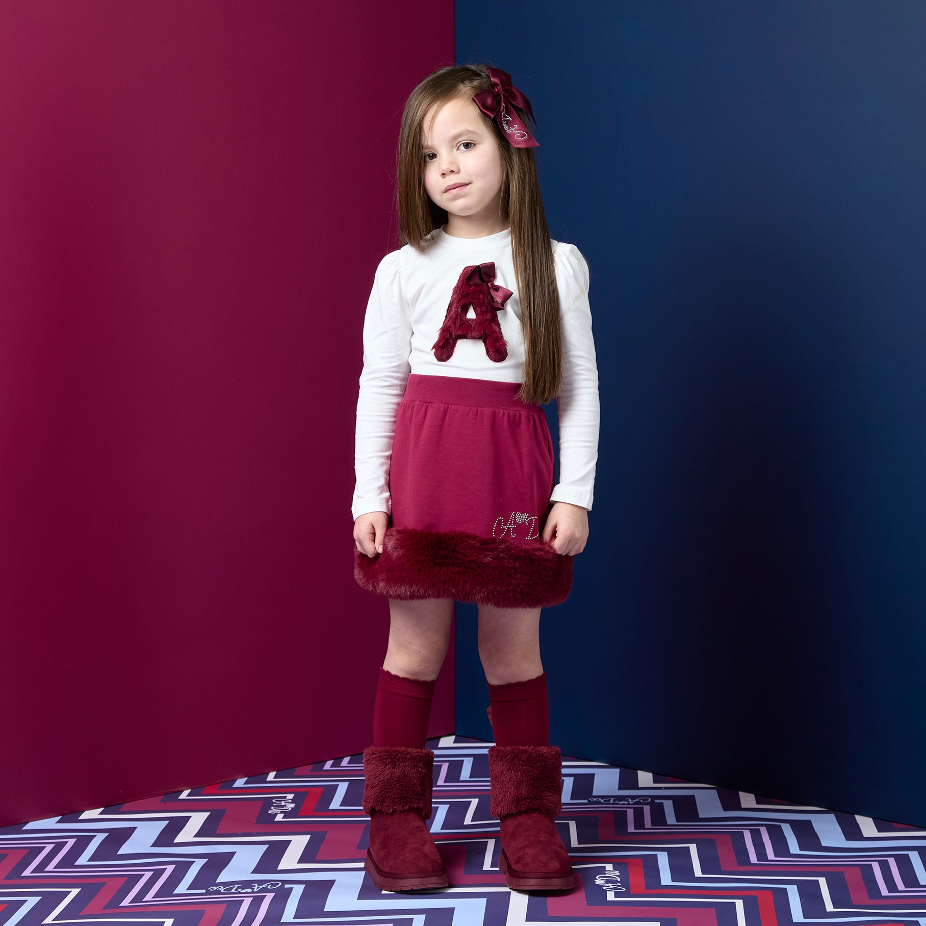 Andrea Fur Skirt Set