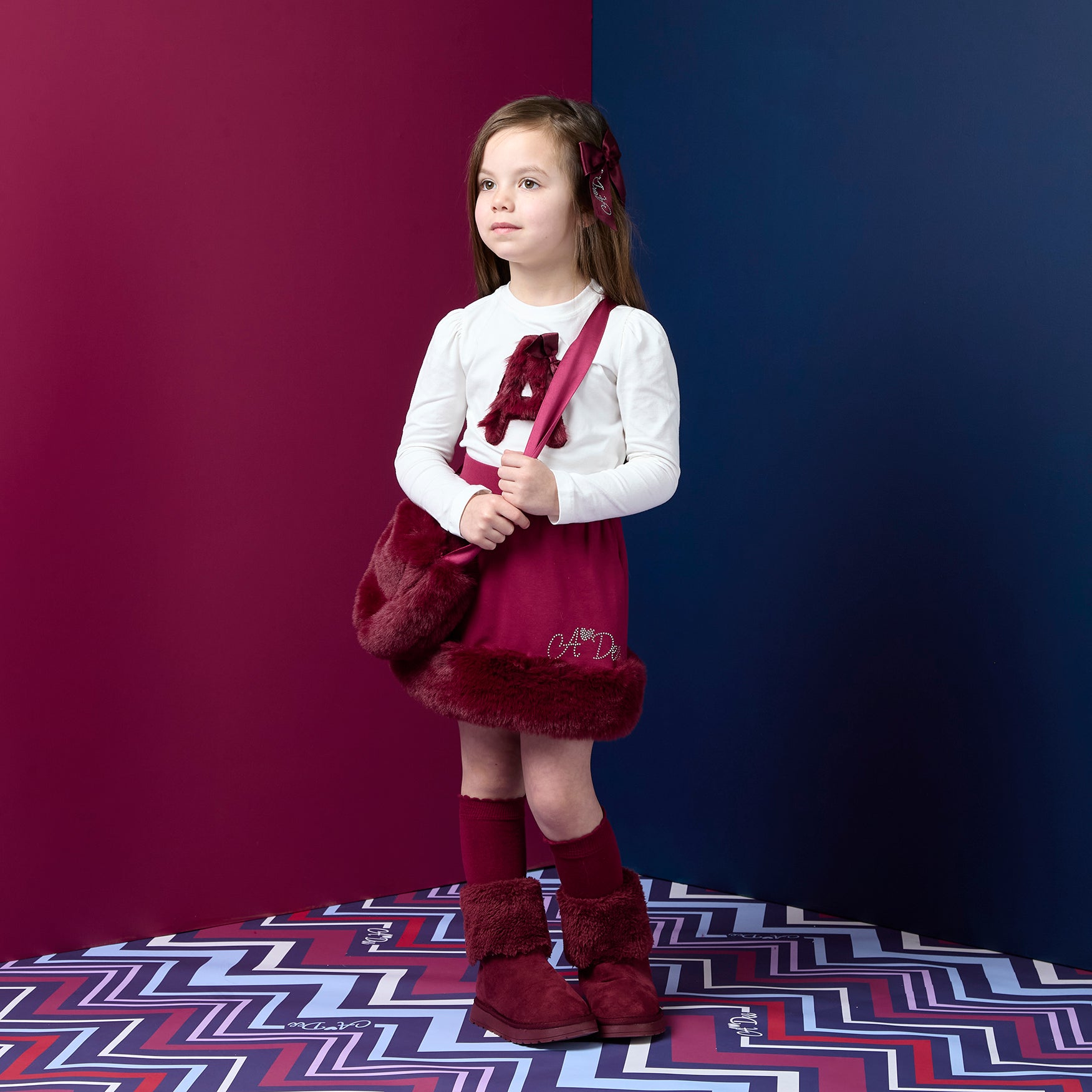 Andrea Fur Skirt Set